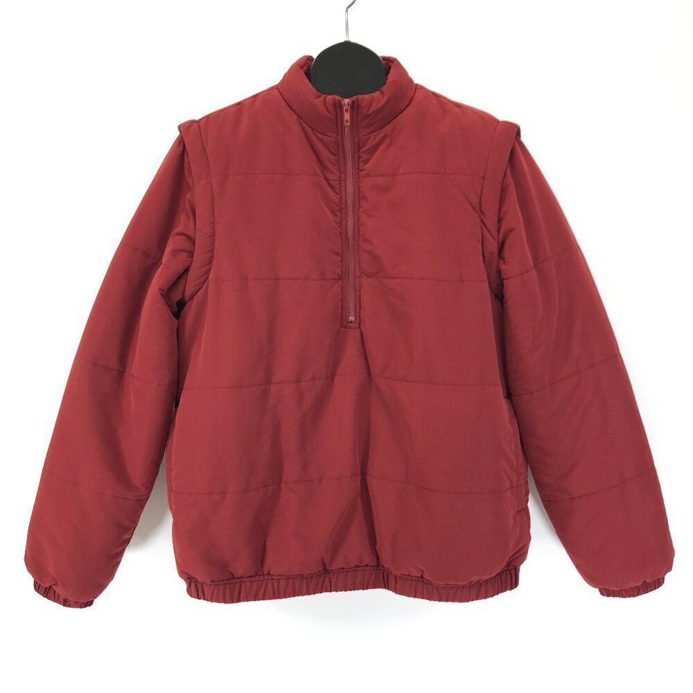 BP. Convertible Pullover Jacket / Vest Men's Medium Red Insulated Outdoor Winter
